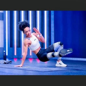 Adidas Stella McCartney leggings striped zipper M